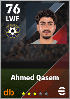 Ahmed Qasem — LWF, OVR 76, MAX 76