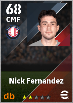 Nick Fernandez — CMF, OVR 68, MAX 68
