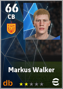 Markus Walker — CB, OVR 66, MAX 66
