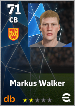 Markus Walker — CB, OVR 71, MAX 71