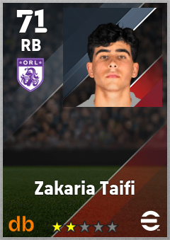 Zakaria Taifi — RB, OVR 71, MAX 71