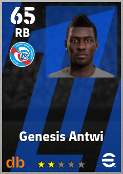 Genesis Antwi — RB, OVR 65, MAX 65