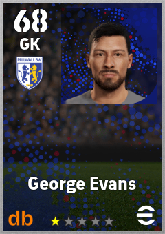 George Evans — GK, OVR 68, MAX 68