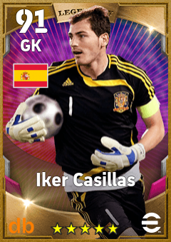 Iker Casillas — GK, OVR 91, MAX 91