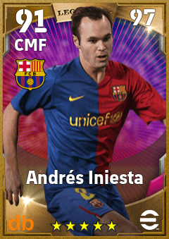 Andrés Iniesta — CMF, OVR 91, MAX 97