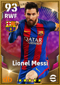 Lionel Messi — RWF, OVR 93, MAX 93
