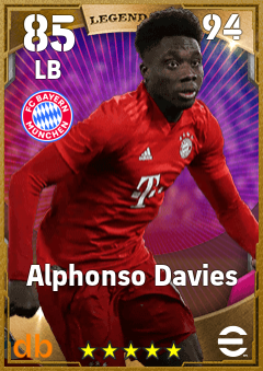 Alphonso Davies eFootball player card