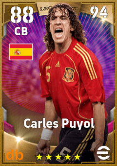 Carles Puyol — CB, OVR 88, MAX 94