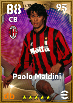 Paolo Maldini — CB, OVR 88, MAX 95