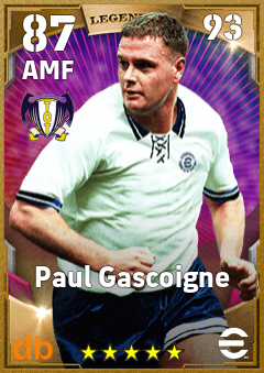 Paul Gascoigne — AMF, OVR 87, MAX 93