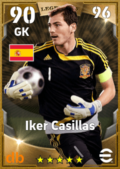 Iker Casillas — GK, OVR 90, MAX 96