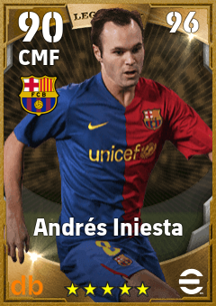 Andrés Iniesta — CMF, OVR 90, MAX 96