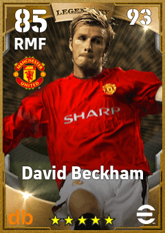 David Beckham — RMF, OVR 85, MAX 93