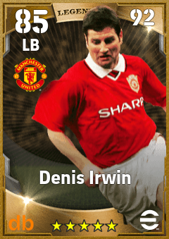Denis Irwin — LB, OVR 85, MAX 92