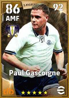 Paul Gascoigne — AMF, OVR 86, MAX 92