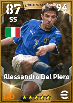 Alessandro Del Piero — SS, OVR 87, MAX 94
