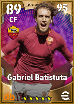Gabriel Batistuta — CF, OVR 89, MAX 95