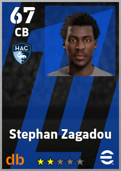 Stephan Zagadou — CB, OVR 67, MAX 67