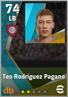 Teo Rodríguez Pagano — LB, OVR 74, MAX 74
