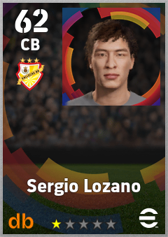 Sergio Lozano — CB, OVR 62, MAX 62
