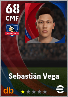 Sebastián Vega — CMF, OVR 68, MAX 68
