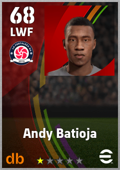 Andy Batioja — LWF, OVR 68, MAX 68