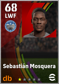 Sebastián Mosquera — LWF, OVR 68, MAX 68