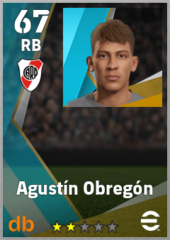 Agustín Obregón — RB, OVR 67, MAX 67