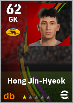 Hong Jin-Hyeok — GK, OVR 62, MAX 62