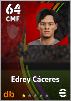 Edrey Cáceres — CMF, OVR 64, MAX 64