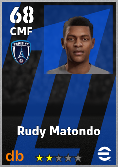 Rudy Matondo — CMF, OVR 68, MAX 68