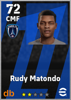 Rudy Matondo — CMF, OVR 72, MAX 72