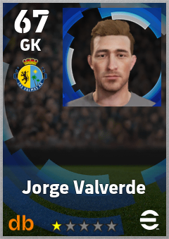 Jorge Valverde — GK, OVR 67, MAX 67
