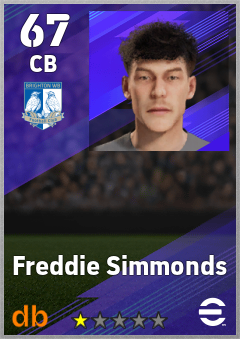 Freddie Simmonds — CB, OVR 67, MAX 67