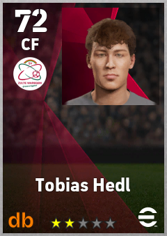 Tobias Hedl — CF, OVR 72, MAX 72