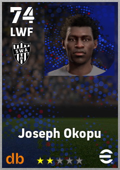 Joseph Okopu — LWF, OVR 74, MAX 74