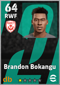 Brandon Bokangu — RWF, OVR 64, MAX 64