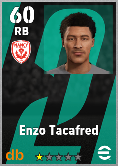 Enzo Tacafred — RB, OVR 60, MAX 60