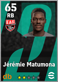 Jérémie Matumona — RB, OVR 65, MAX 65