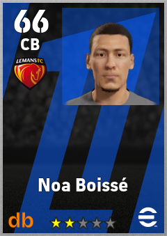 Noa Boissé — CB, OVR 66, MAX 66