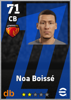 Noa Boissé — CB, OVR 71, MAX 71