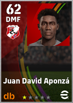 Juan David Aponzá — DMF, OVR 62, MAX 62