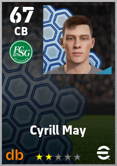Cyrill May — CB, OVR 67, MAX 67