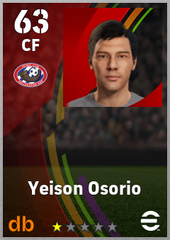 Yeison Osorio — CF, OVR 63, MAX 63