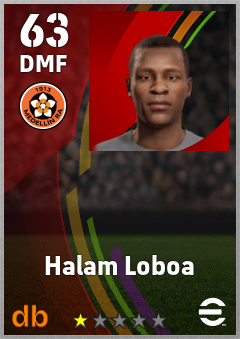 Halam Loboa — DMF, OVR 63, MAX 63
