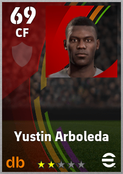 Yustin Arboleda — CF, OVR 69, MAX 69