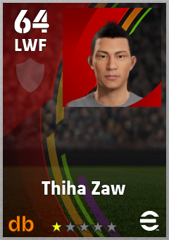 Thiha Zaw — LWF, OVR 64, MAX 64