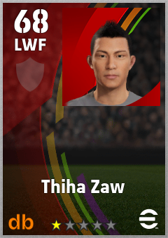 Thiha Zaw — LWF, OVR 68, MAX 68