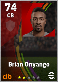 Brian Onyango — CB, OVR 74, MAX 74