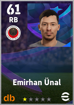 Emirhan Ünal — RB, OVR 61, MAX 61